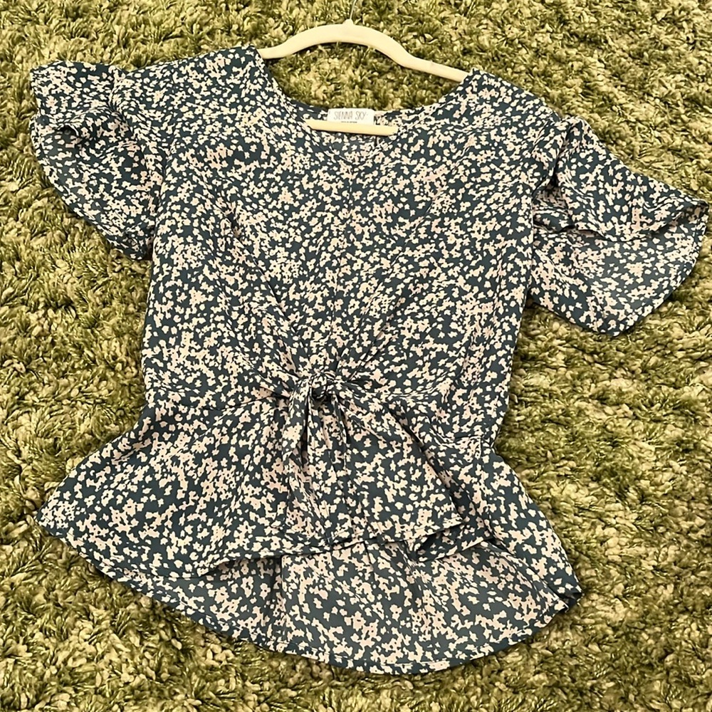 Green Floral Blouse